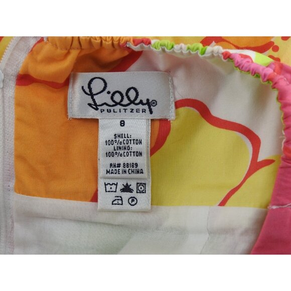 Lilly Pulitzer Willa Halter Top Dress Sz 8 Pink Bright Floral A Line Sundress - Picture 5 of 9